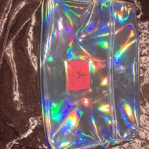 holographic silver jeffree star makeup bag